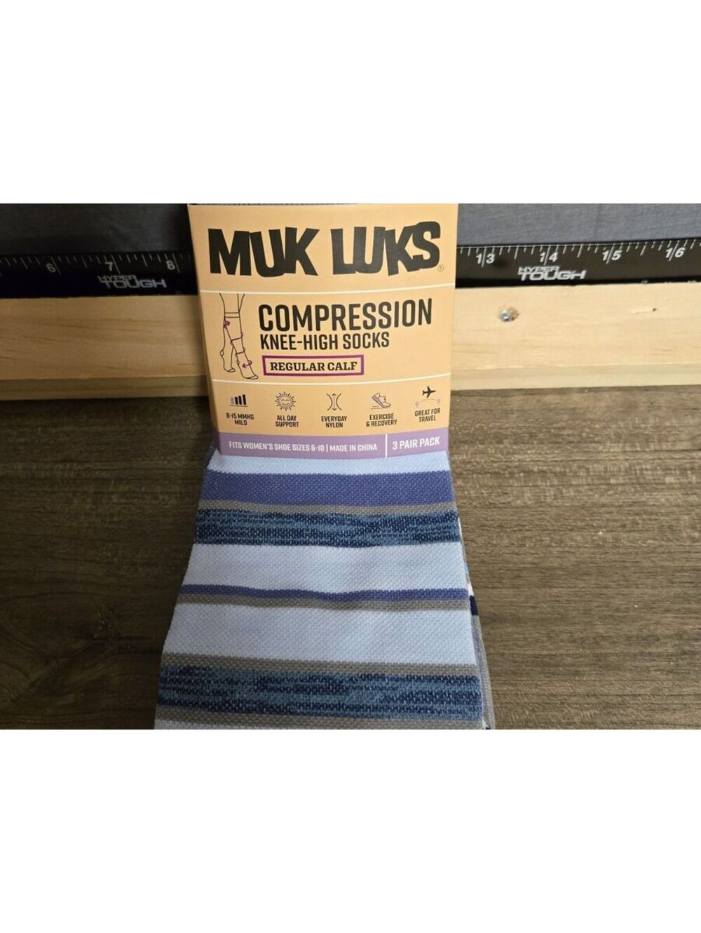 Muk Luks Compression Knee-High Socks 3 Pair Pack Regular Cal
